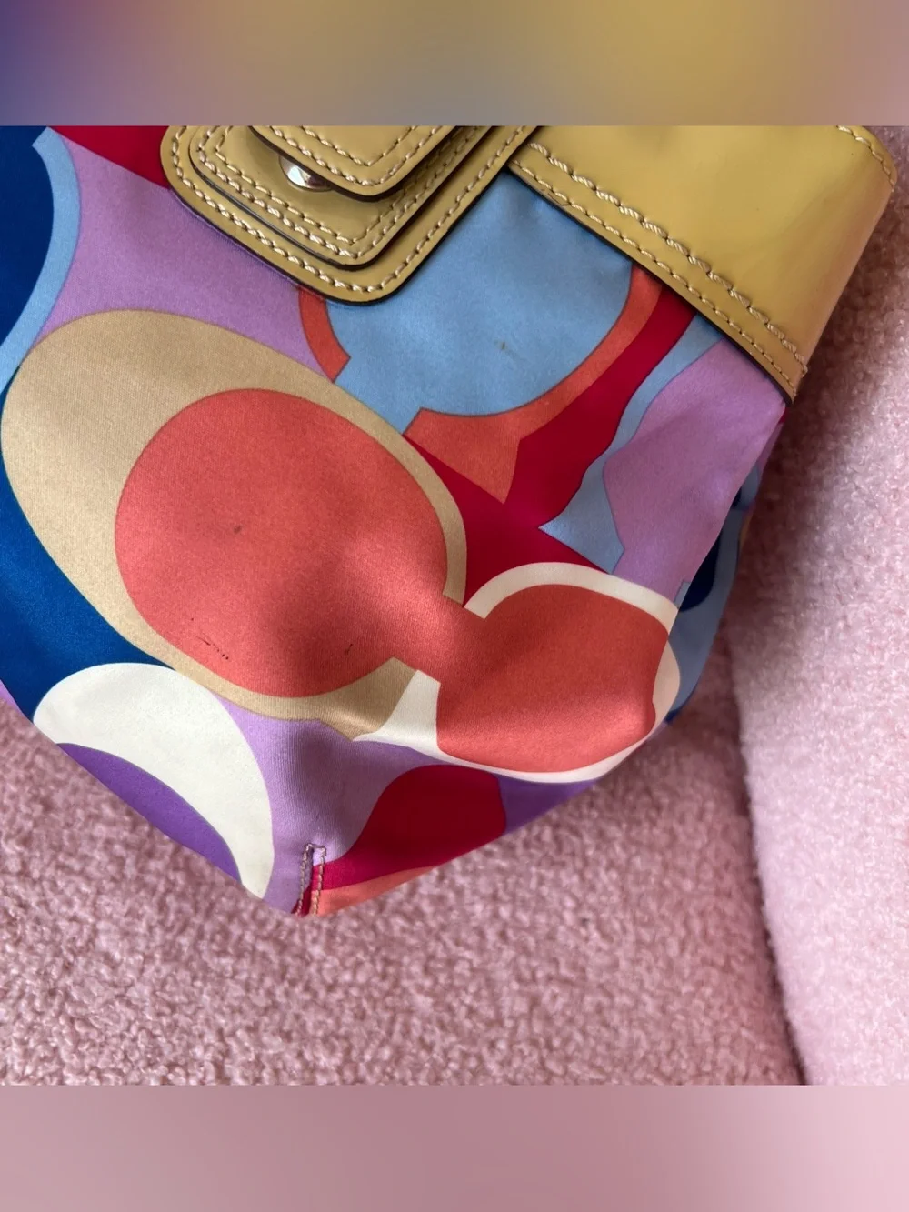 Coach Soho Pleated Sateen Multicolor Print Tote